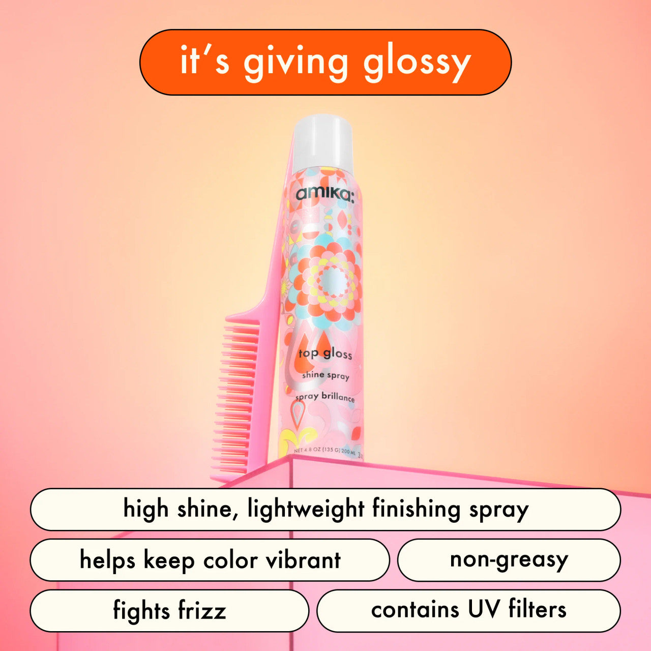 top gloss hair shine spray