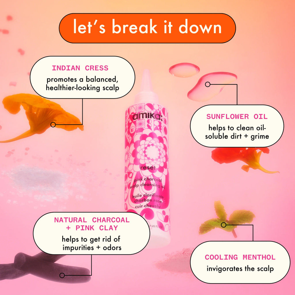reset pink charcoal scalp cleansing oil