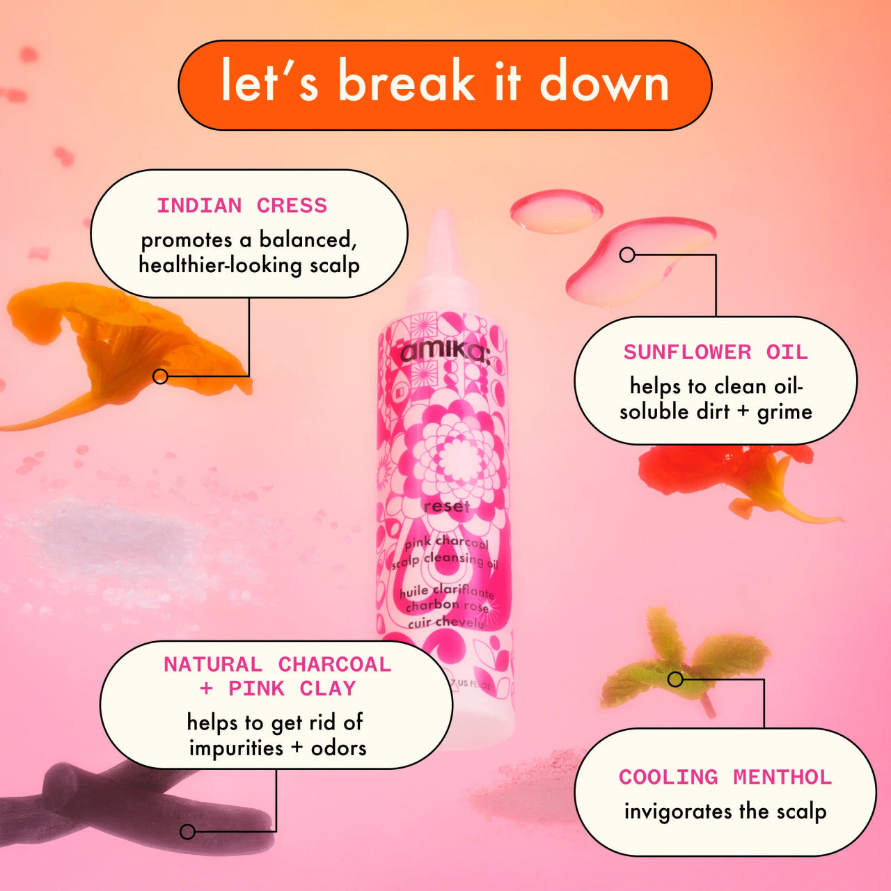 reset pink charcoal scalp cleansing oil